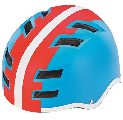 Prophete 0424 Fahrradhelm - Skater Design - 55-58 cm - blau/rot/weiß