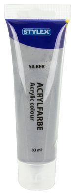 Stylex 28639 Acrylfarbe 83 ml Tube silberfarbe