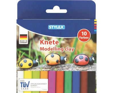 Stylex 25011 Knete, 10er Packung 10 Farben