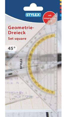 Stylex 37025 Geometriedreieck mit Griff transparent 16 cm