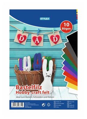 Stylex 46731 Bastelfilz, 20 x 30 cm, 10 Bogen