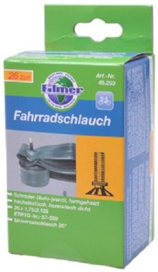 Filmer 45.293 Fahrradschlauch 26 x 1,75/2,125 Autoventil - Schlauch für 26" Rad