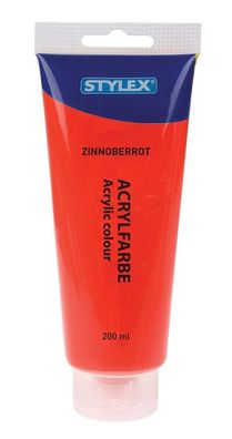 Stylex 28523 Acrylfarbe 200 ml Tube Zinnoberrot matt