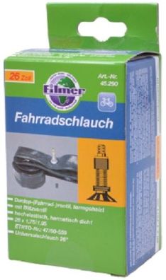 Filmer 45.290 Fahrradschlauch 26 x 1,75/1,95 Dunlop - Schlauch für 26" Fahrrad