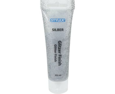 Stylex 28608 Glitzer Finish Silber - Klebstoff mit Glitzerpatikeln silberfarben