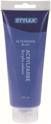 Stylex 28520 Acrylfarbe 200 ml Tube ultramarinblau matt