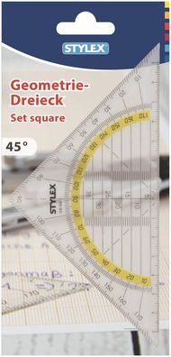 Stylex 37020 Geometriedreieck, 16 cm 45°