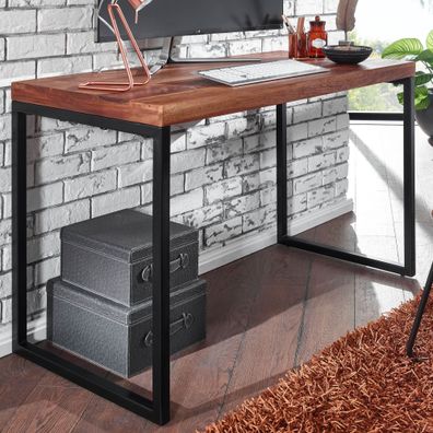 Wohnling Schreibtisch Massivholz 117x59x76,5 cm Bürotisch Computertisch Tisch