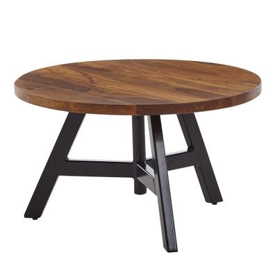 Wohnling Couchtisch Sofatisch Massivholz 60x60x35 cm Wohnzimmertisch Tisch Rund