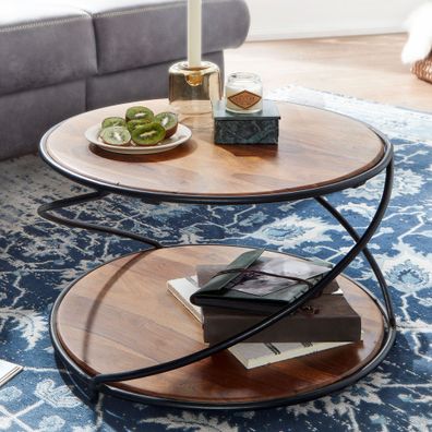 Couchtisch Wohnling Sofatisch Massivholz 58x58x35 cm Wohnzimmertisch Tisch Rund