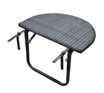 Balkonhängetisch klappbar halbrunder Tisch 60x40 cm Schwarz
