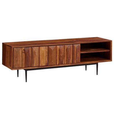 Wohnling TV Schrank 123x42x35 cm Lowboard Holz Fernsehkommode Fernsehschrank