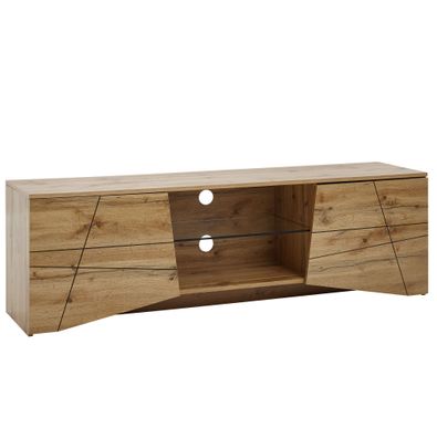 Wohnling TV Schrank 160x50x40 cm Lowboard Holz Fernsehkommode Fernsehschrank