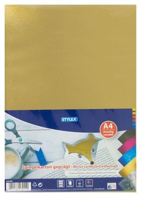 Stylex 43011 Spiegelkarton geprägt 5 Farben 10 Blatt DIN A4 245 g/m²