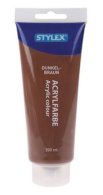 Stylex 28529 Acrylfarbe 200 ml Tube dunkelbraun matt