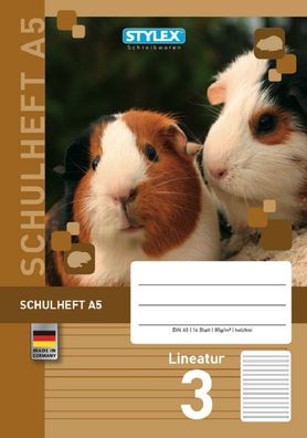 Stylex 29703 Schulheft, Lineatur 3, DIN A5, 16 Blatt