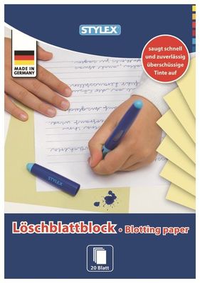 Stylex 29270 Löschblattblock, 20 Blatt, geeignet für DIN A5