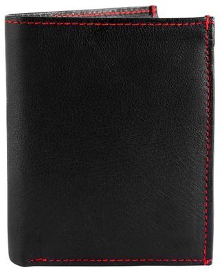 Monopol 3000166-001 Unisex Geldbörse Echtleder schwarz/ rot 10 x 12 x 3 cm Hochformat