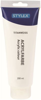 Stylex 28515 Acrylfarbe 200 ml Tube titanweiß matt