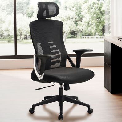Amstyle Bürostuhl Schreibtischstuhl Mesh Schwarz Drehstuhl Ergonomisch 120 kg