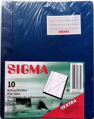 Sigma Schnellhefter Extra mit Einstecketikett und Innentasche - 10 Stück - 5 Farbe