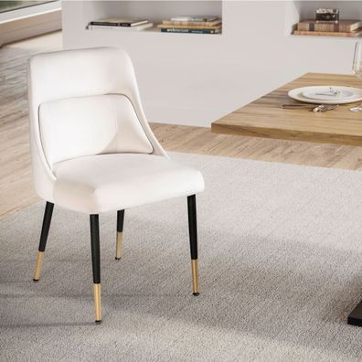 Wohnling Esszimmerstuhl Samt Beige Küchenstuhl Schalenstuhl Modern Gepolstert