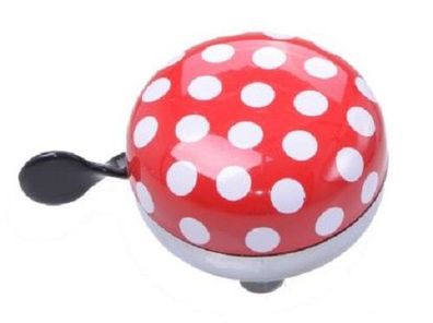 Filmer 41057 Fahrradglocke Ding Dong 80mm Dotty rot mit weißen Punkten