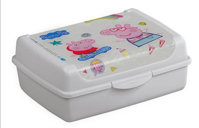 Keeeper Snackbox olek "peppa" Schweinchen - grau mit Bilddruck - 17 x 13 x 7 cm