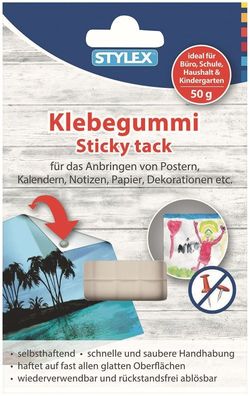 Stylex Klebegummi 50g zum Anbringen von Postern, Dekorationen etc