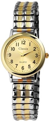 Classix 1700010-001 Analog Damenuhr mit Metallzugband gold- und silberfarben