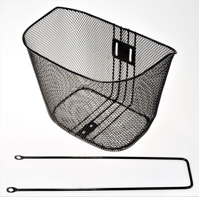 Filmer 46.331 Fahrrad Lenkerkorb de Luxe mit Streben - schwarz - dichtes Gewebe