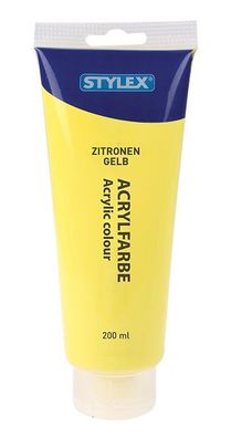 Stylex 28516 Acrylfarbe 200 ml Tube Zitronengelb matt