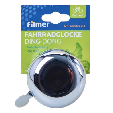 Filmer 40016 Fahrradglocke 64mm Ding Dong chrom