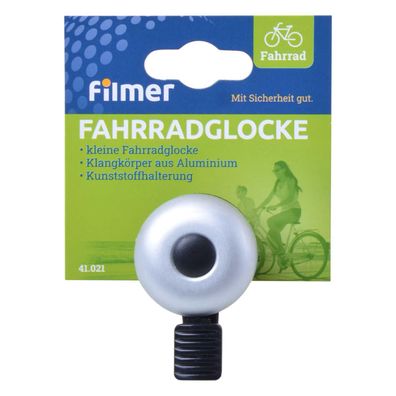 Filmer 41021 MTB Fahrradglocke Mini Alu Klingel Chromoptik / silber