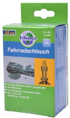 Filmer 45.281 Fahrradschlauch 24 x 1,75/1,95 Dunlop - Schlauch für 24" Fahrrad