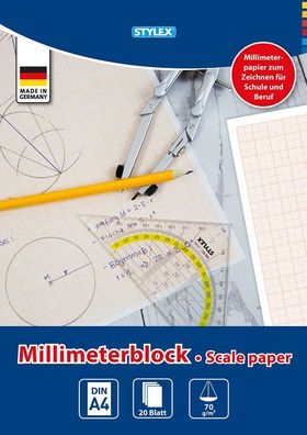 Stylex 29330 Millimeterblock, DIN A4, 20 Blatt