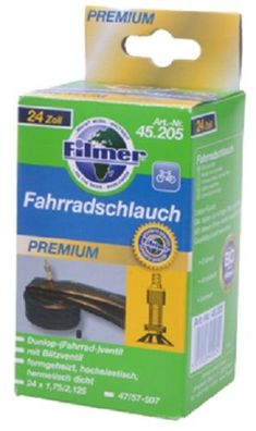 Filmer 45.205 Fahrradschlauch 24 x 1,75/2,125 Dunlop - Schlauch für 24" Fahrrad