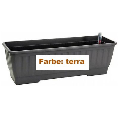 alpfa 842540 Pflanzkasten mit Bewässerung - 80 cm - Farbe: TERRA