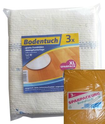 Bodentuch 3er Set ca. 50 x 50 cm für glatte Fussböden oder als Abtropfunterlage