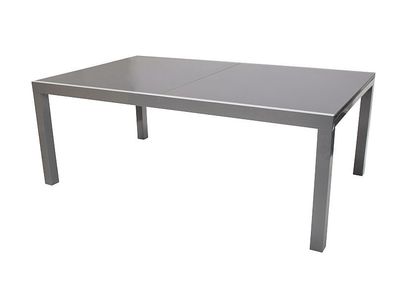 Großer Gartentisch Ausziehtisch Glas/Aluminium grau ausziehbar 180-240 cm