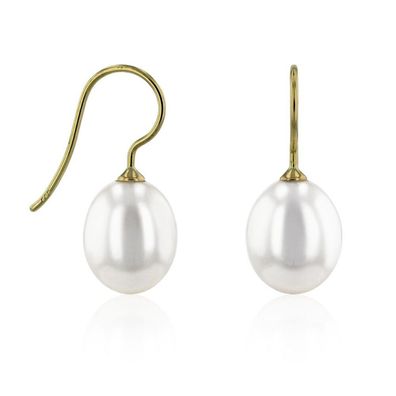 Luna-Pearls - 311.0686 - Ohrhänger - Süßwasser-Zuchtperle 9.5-10mm - 585 Gelbgold