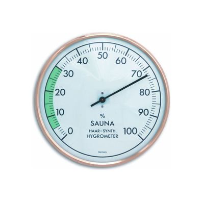 TFA - Analoges Sauna-Hygrometer mit Metallring 40.1012 - gold/weiß