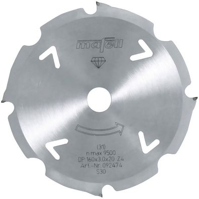 Mafell Sägeblatt Diamant 160 x 2,4/3,0 x 20 mm Z 4 FZ/TR PSS 3100 MT 55 092474