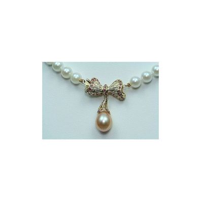 Luna-Pearls - HKS92-AN0056YR - Collier - Akoya-Zuchtperle 6.5-7mm - 42 Rubine