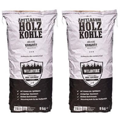 3,77EUR/1kg 2 x Wildfire Apfelbaum Holzkohle 9kg