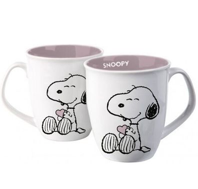 Peanuts Tasse Snoopy Hearts Hugs Keramik Kaffee Tee inside rose glaze