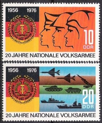 DDR Nr.2116/17 * * 20 Jahre NVA 1976, postfrisch