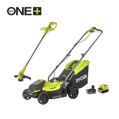 RYOBI Akku-Rasenmäher OLM1833LT23A-140 18V 4Ah inkl. Rasentrimmer, Mulchen, 35L