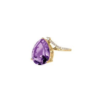 Jacques Lemans - Ring Sterlingsilber vergoldet mit Amethyst - SE-R160D