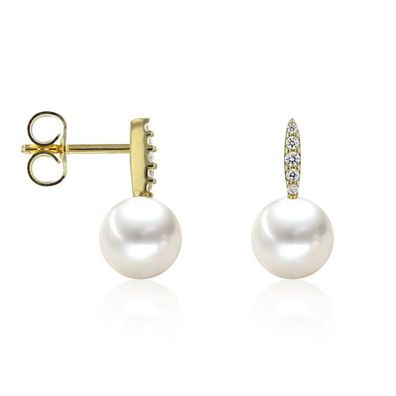 Luna-Pearls - 312.1431 - Ohrstecker - Süßwasser-Zuchtperle 7-7.5mm - 585 Gelbgold